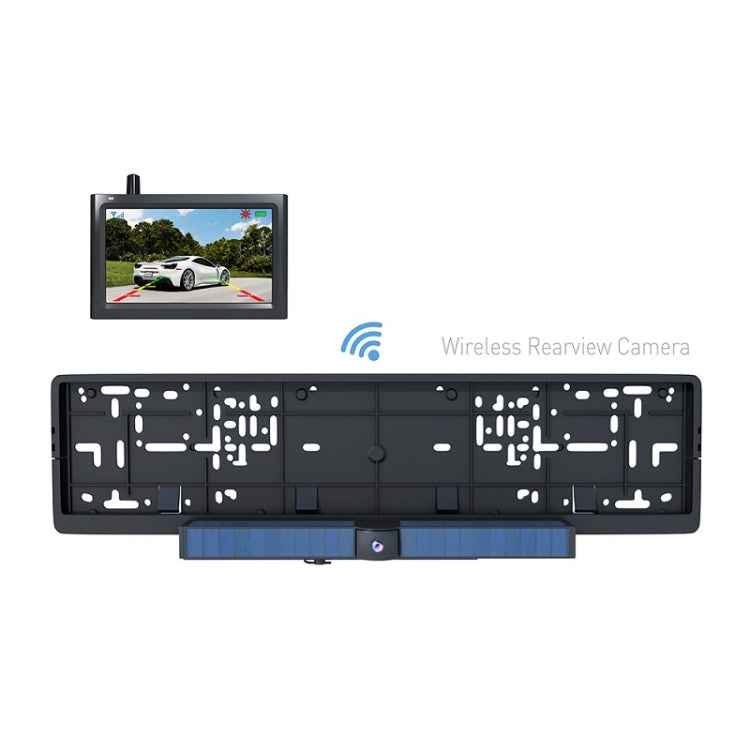 Solar Powered Rear View System Reversing Wireless Transmission Car Camera Display, RC01