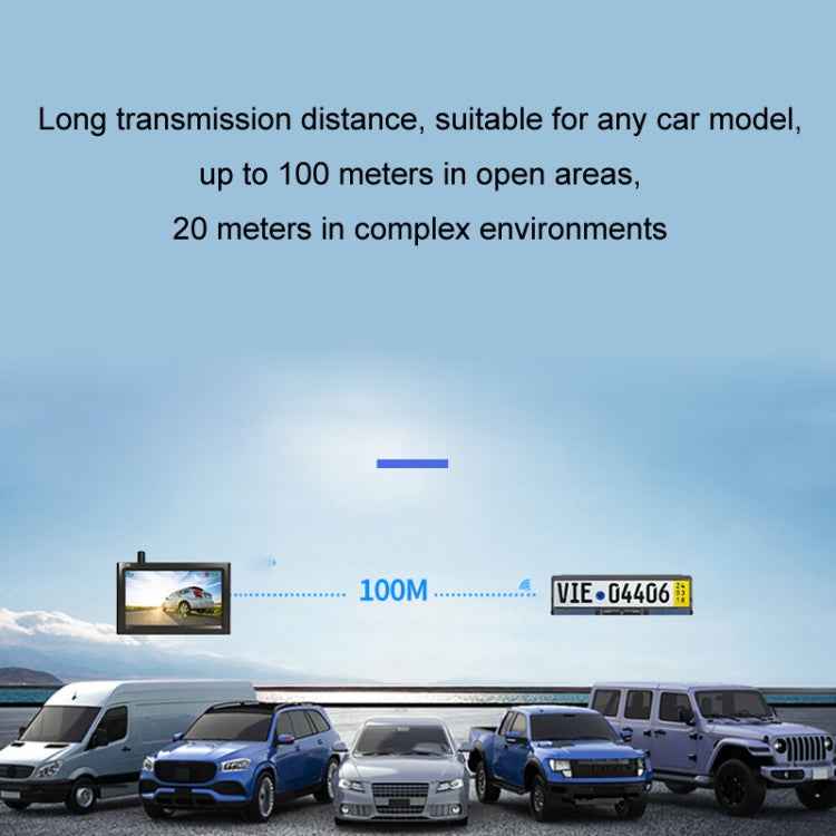 Solar Integrated License Plate Frame Vehicle Camera Wireless Reversing Display