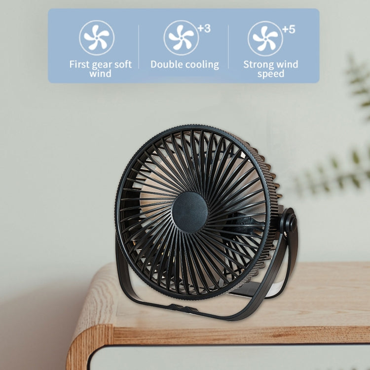 3-in-1 Electric Fan Wall Mounted Desktop Quiet Brushless Turbine Mini Fan, USB Plug, Rechargeable