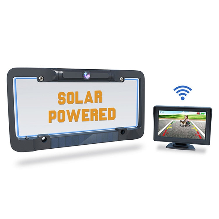 Solar License Plate Frame Wireless Transmission Reversing Camera Display, BC02