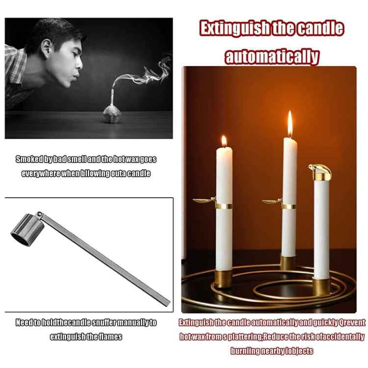 Automatic Candle Extinguisher Metal Candle Extinguishing Fire Clamp Candle Extinguisory Cover, Automatic Candle Extinguisher Gold, Automatic Candle Extinguisher Silver