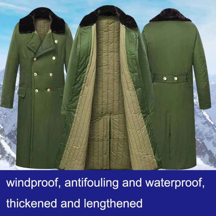 Long Civil Disaster Relief Cotton Coat Windproof Lengthened Cold-proof Fleece Thickened Cotton Coat, Green, Green (Demolished), Black, Black (Disassembly), 80/20 Polyester Card