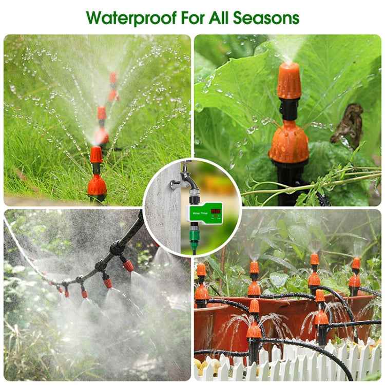 Irrigation System Intelligent Controller Automatic Timed Watering Device, 1 Water Outlet, 2 Water Outlet, 10m 10sets Hanging Spray Sprinklers, 10m 10sets Ground Plug Dual-use Suit, 20m 20sets Hanging Spray Nozzles, 20m 20sets Ground Plug Dual-use Suit