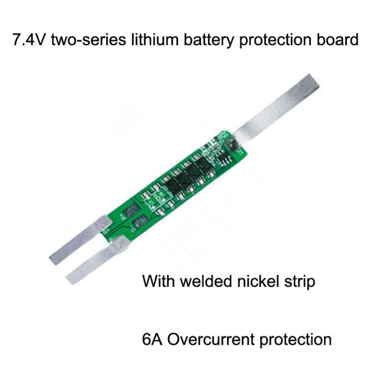 5pcs 7.4V Plus Nickel Long Strip Lithium Battery Protection Board 6A Overcurrent Battery Protection Board, 7.4V 6A
