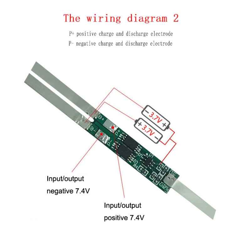 5pcs 7.4V Plus Nickel Long Strip Lithium Battery Protection Board 6A Overcurrent Battery Protection Board, 7.4V 6A