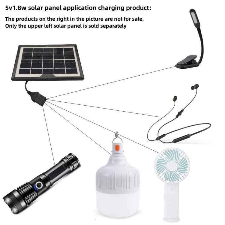 Small Table Lamp Flashlight With USB Female Head 5V/1.8W Solar Panel, Solar Panel