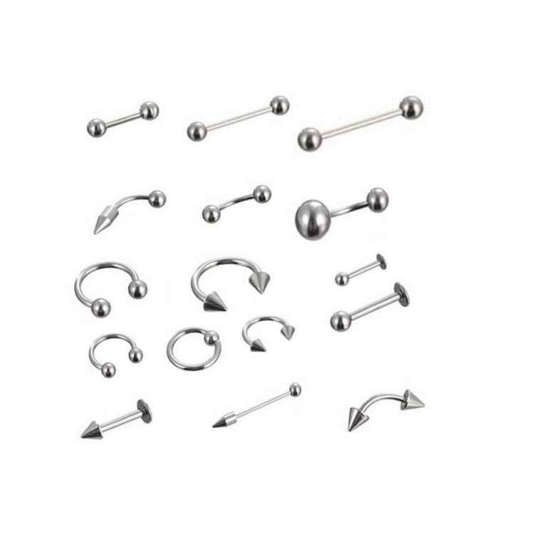 85pcs Piercing Jewelry Stainless Steel Lip Studs Eyebrow Studs Nose Studs