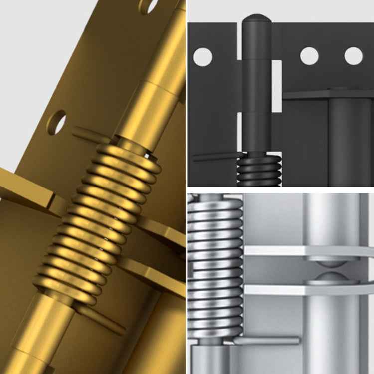 4 Inch Multifunctional Door Closer Automatic Door Closing Hinge, Color Steel Silver, Black, Color Steel Gold