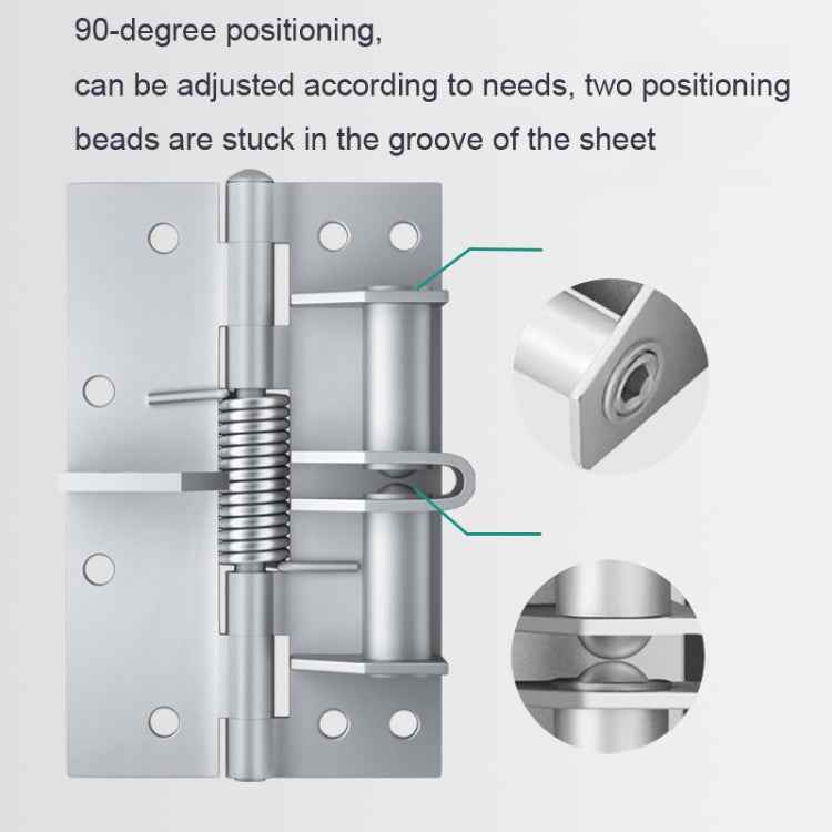 4 Inch Multifunctional Door Closer Automatic Door Closing Hinge, Color Steel Silver, Black, Color Steel Gold