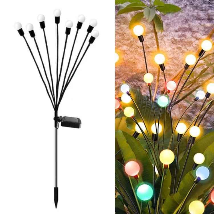 2sets Solar Firefly Lights Christmas Outdoor Garden Waterproof Lawn Lights, 6 Head Warm Light, 6 Head Color Light, 8 Head Warm Light, 8 Head Color Light, 10 Head Warm Light, 10 Head Color Light