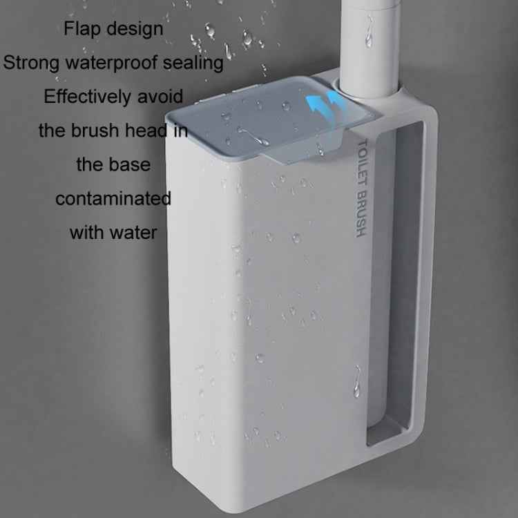 Household Wall Mounted Long Handle Disposable Toilet Brush Set, White