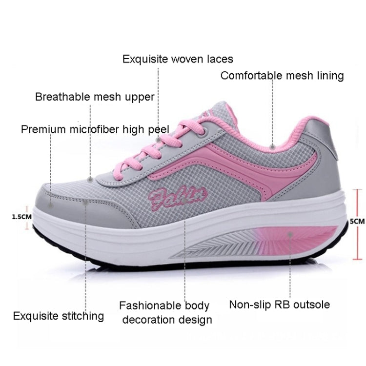 Spring and Autumn Thick Bottom Sports Womens Shoes Rocking Shoes Muffin Shoes, 35, 36, 37, 38, 39, 40, 41, 42, 43