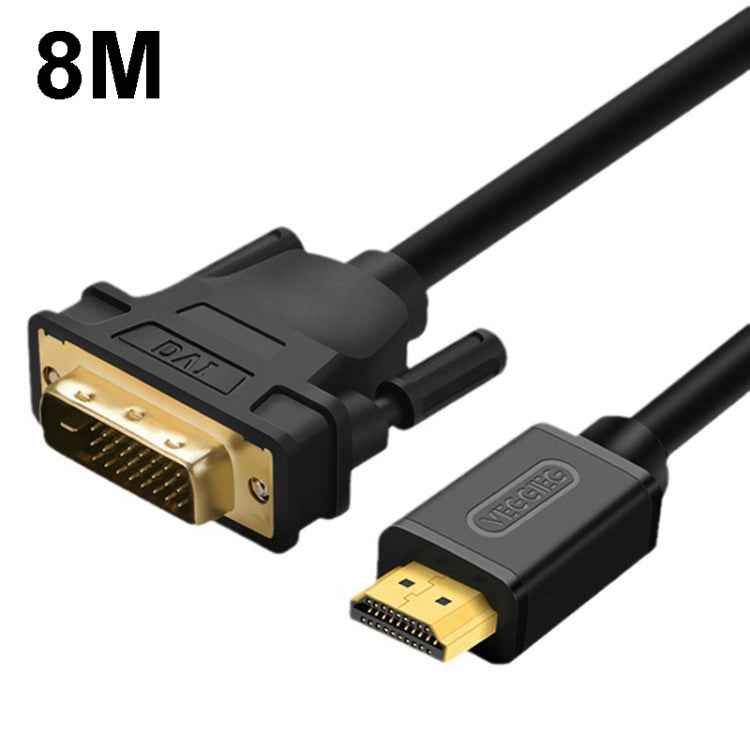 VEGGIEG HDMI To DVI Computer TV HD Monitor Converter Cable Can Interchangeable, 1m, 1.5m, 2m, 3m, 5m, 8m, 10m, 12m, 15m