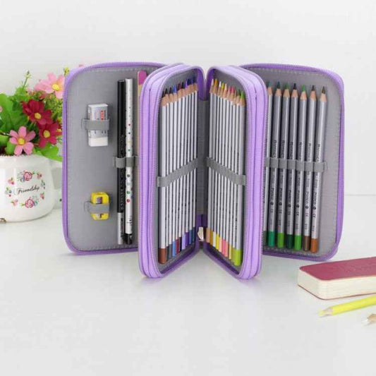 52 Holes 3 Layers Oxford School Pencil Case Large Pen Bag Box