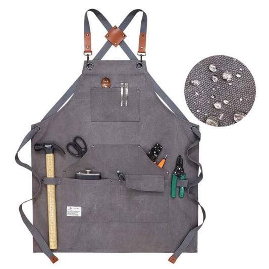 Carpentry Electrician Garden Heavy Canvas Workwear Apron, Black Gray, Black, Army Green, Khaki, Blue, Camel, Belt Black Gray, Belt Black, Belt Army Green, Belt Khaki, Belt Blue, Belt Camel
