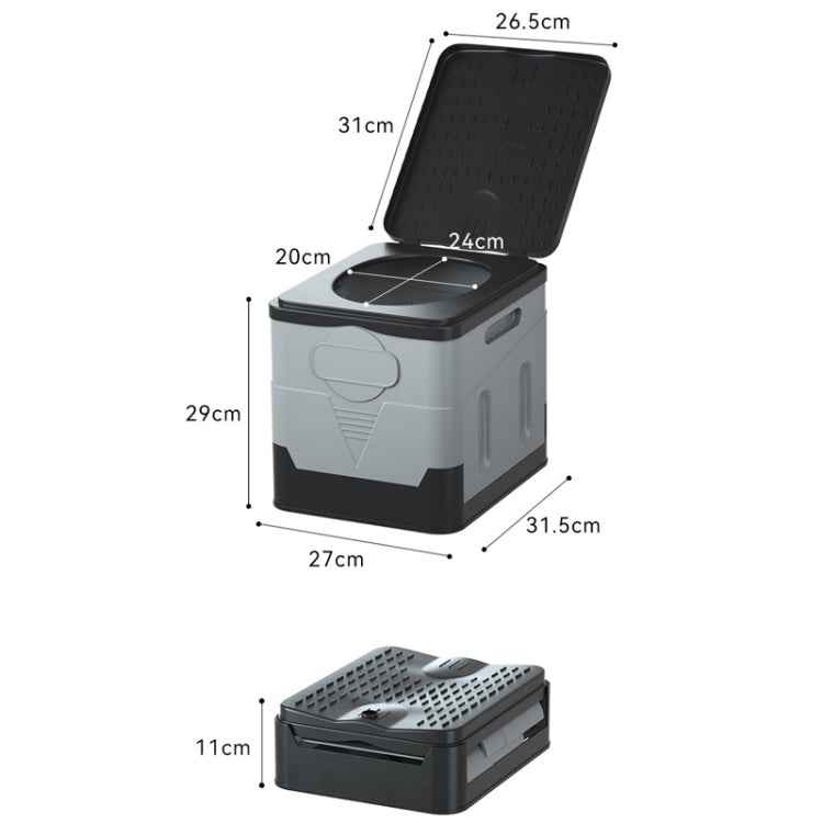 Car Folding Portable Toilet Outdoor Emergency Mobile Toilet, Dark Grey, Army Green, Pure Black