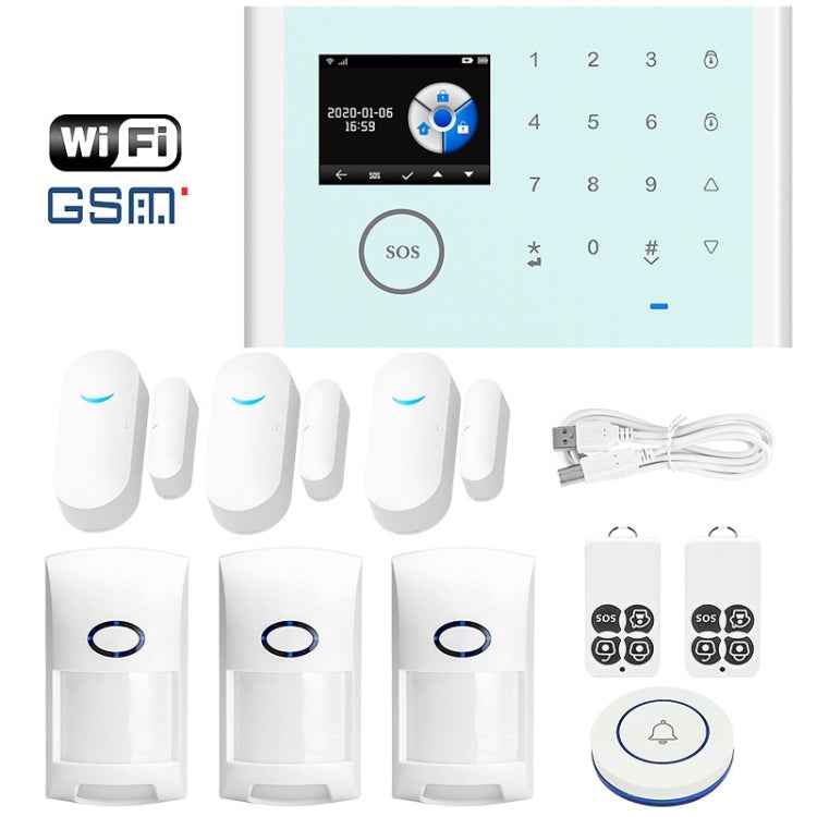 CS118   WIFI+GSM Tuya Smart Voice Alarm System Supports Amazon Alexa/ Google Assistant, Package 1, Package 2, Package 3, Package 4, Package 5