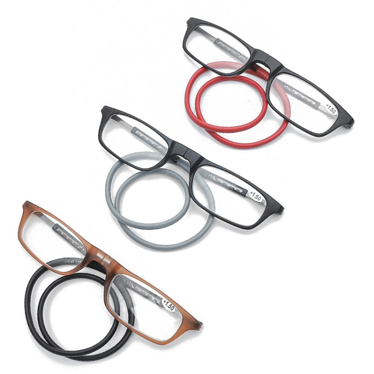 Portable Magnetic Hanging Neck Retractable Reading Glasses, +100, +125, +150, +175, +200, +225, +250, +275, +300, +325, +350