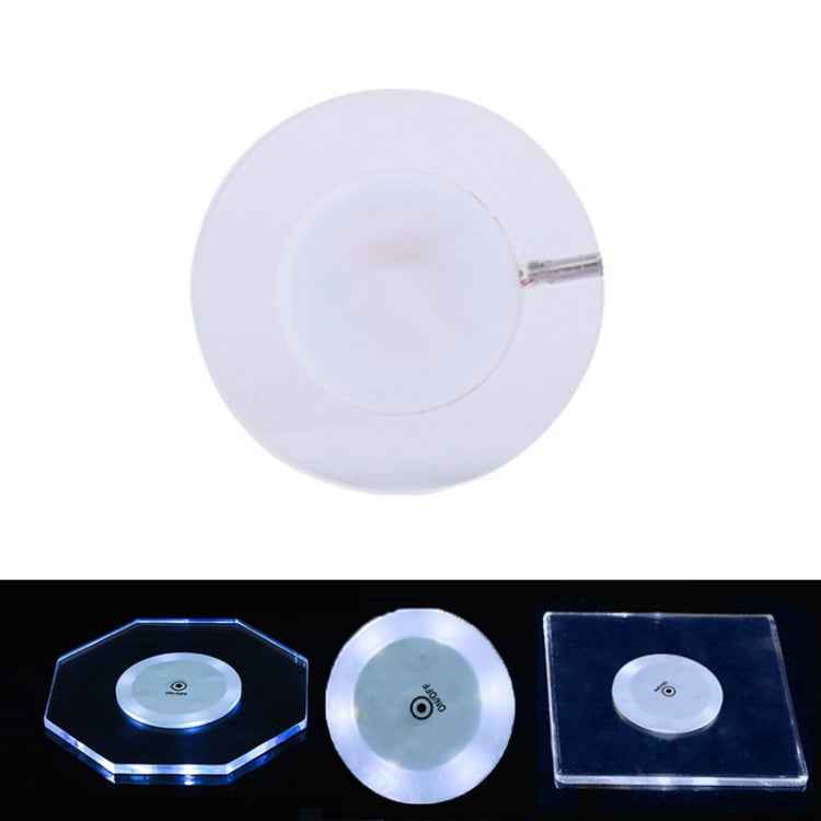 LED Light Up Acrylic Coaster Transparent Crystal Base, 100x4mm Round, 100x4mm Octagonal, 100x4mm Square