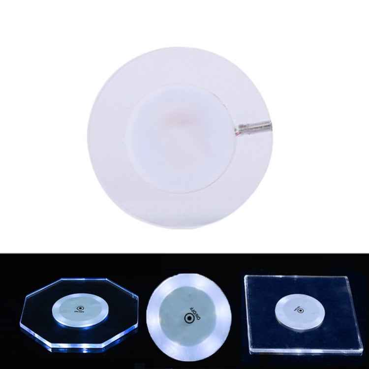 USB Charging LED Light Up Acrylic Coaster Transparent Crystal Base, 100x10mm Round, 100x10mm Octagonal, 100x10mm Square