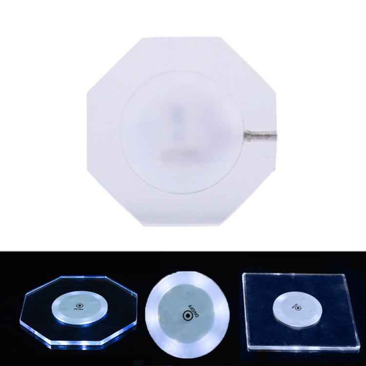 USB Charging LED Light Up Acrylic Coaster Transparent Crystal Base, 100x10mm Round, 100x10mm Octagonal, 100x10mm Square