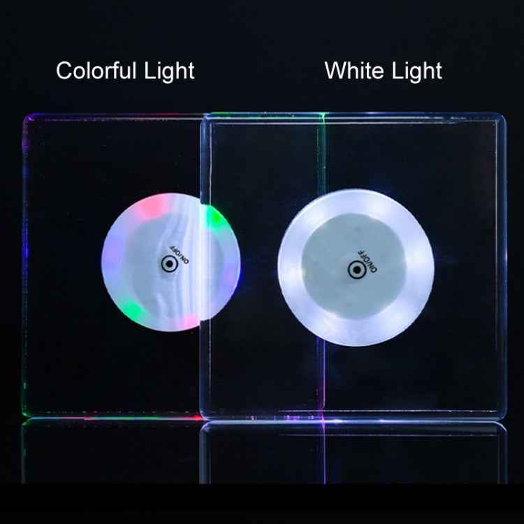 USB Charging LED Light Up Acrylic Coaster Transparent Crystal Base, 100x10mm Round, 100x10mm Octagonal, 100x10mm Square
