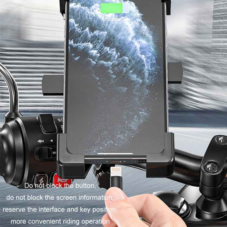 Shockproof Motorcycle Mobile Phone Holder Outdoor Bike Navigation Holder, Rearview Mirror, Handlebars