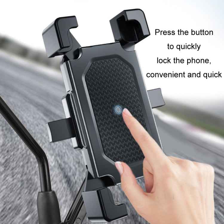 Shockproof Motorcycle Mobile Phone Holder Outdoor Bike Navigation Holder, Rearview Mirror, Handlebars