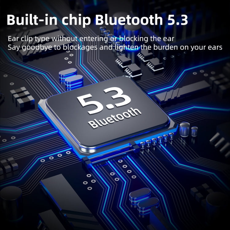 Ear Clip Type Sound Conduction Concept Bluetooth Earphone With Digital Display Charging Compartment, FK8 Black, FK8 White, FK8 Blue