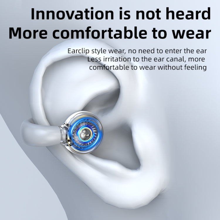 Ear Clip Type Sound Conduction Concept Bluetooth Earphone With Digital Display Charging Compartment, FK8 Black, FK8 White, FK8 Blue