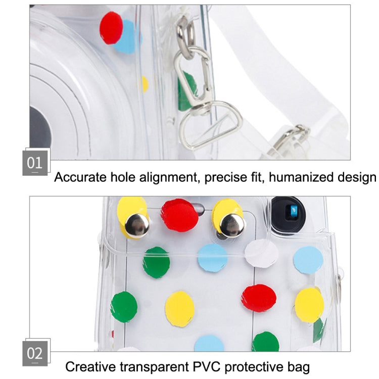 For Fujifilm Instax Mini 12 / 11 Transparent Digital Camera Case, Color Wave Dot