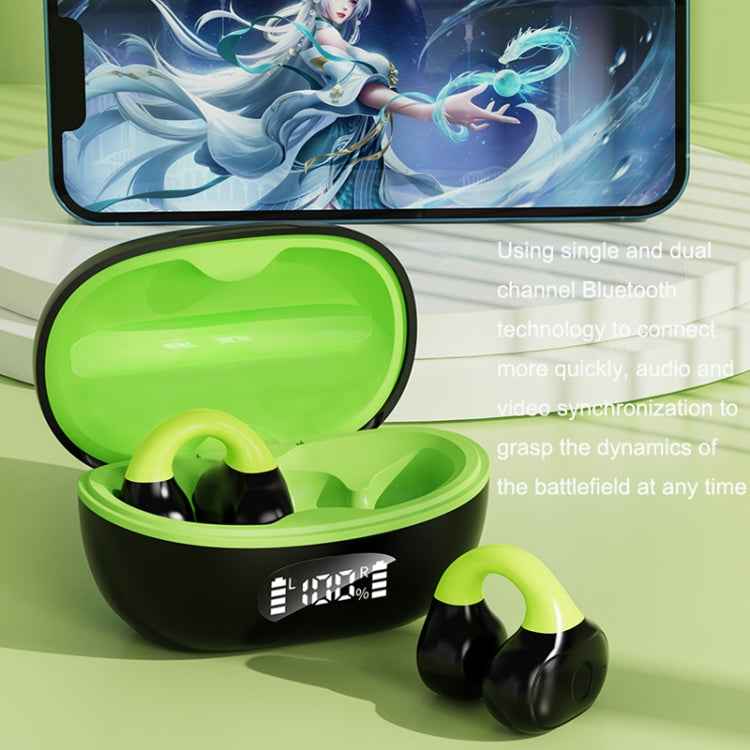 Business Binaural Digital Display Clip-On Bluetooth Earphone With Charging Compartment