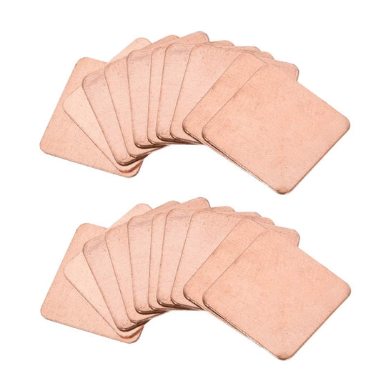 20pcs Laptop Cooling Copper Heat Sink Thermal Conductive Tabs Cell Phone Computer Graphics Card Heat Sinks, 15x15x0.1mm, 15x15x0.3mm, 15x15x0.4mm, 15x15x0.5mm, 15x15x0.6mm, 15x15x0.8mm, 15x15x1.0mm, 15x15x1.2mm, 15x15x1.5mm, 15x15x1.8mm, 15x15x2.0mm���...