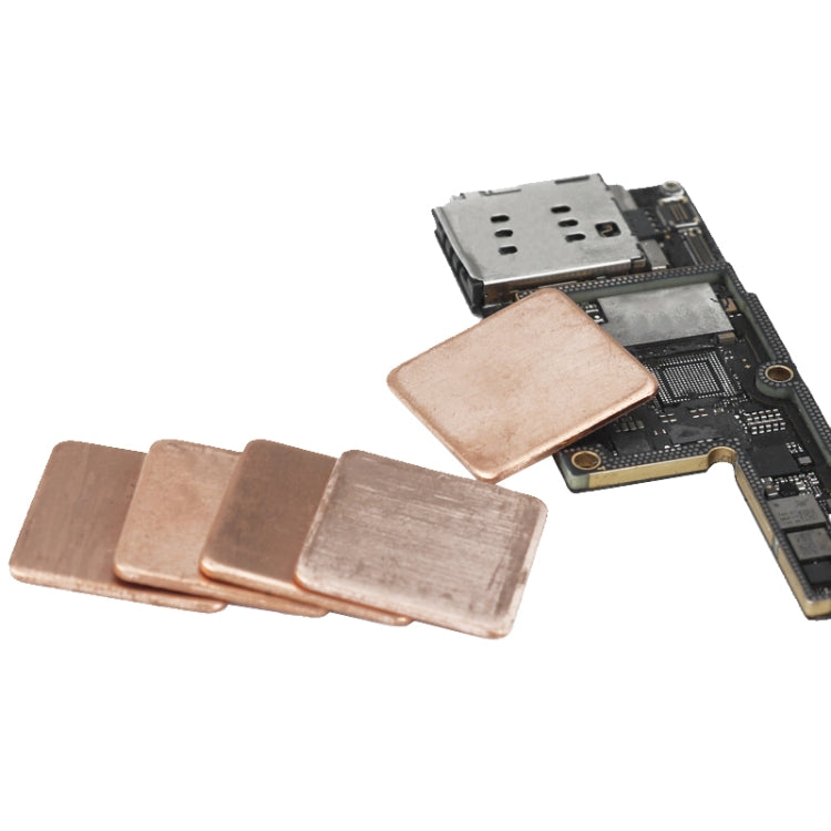 20pcs Laptop Cooling Copper Heat Sink Thermal Conductive Tabs Cell Phone Computer Graphics Card Heat Sinks, 15x15x0.1mm, 15x15x0.3mm, 15x15x0.4mm, 15x15x0.5mm, 15x15x0.6mm, 15x15x0.8mm, 15x15x1.0mm, 15x15x1.2mm, 15x15x1.5mm, 15x15x1.8mm, 15x15x2.0mm   ...