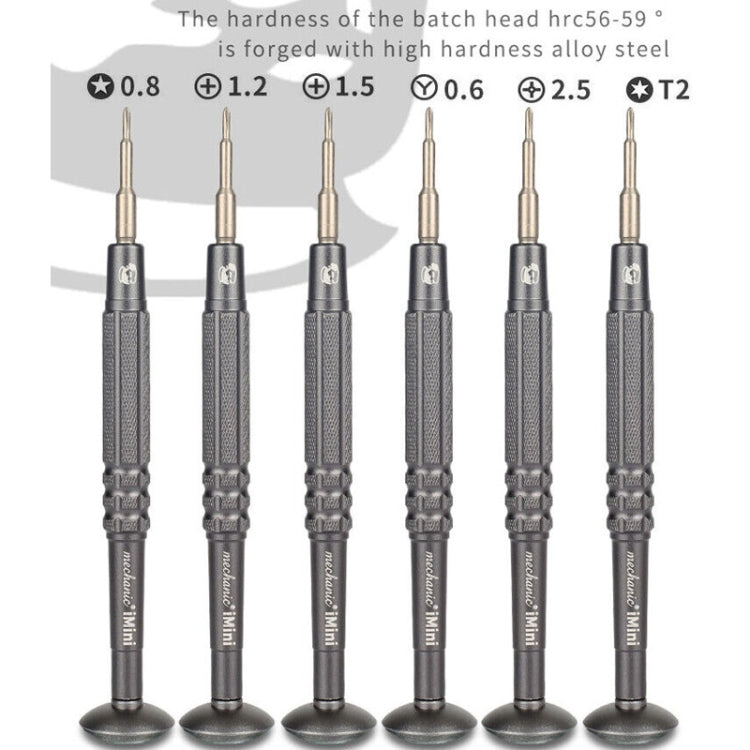 MECHANIC iMini Series Mobile Phone Repair Glasses Screw Batch Clock Tool, Five Star 0.8, Triangle 0.6, Phillips 1.5, Phillips 1.2, Phillips 2.5, T2
