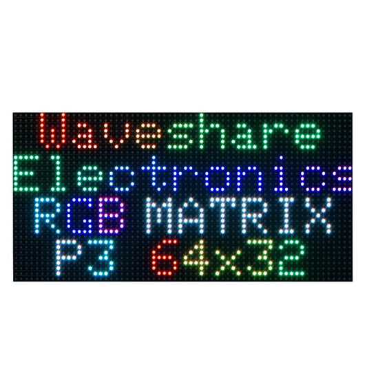 Waveshare RGB Full-color LED Matrix Panel, 3mm Pitch, 64 × 32 Pixels, Adjustable Brightness,, 20117, 33840