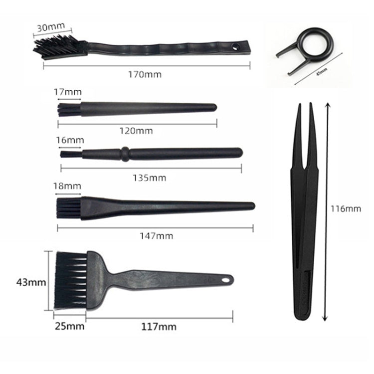 Anti-Static Computer Cleaning Brush Tweezer Set Sweep Keyboard, 8pcs/set