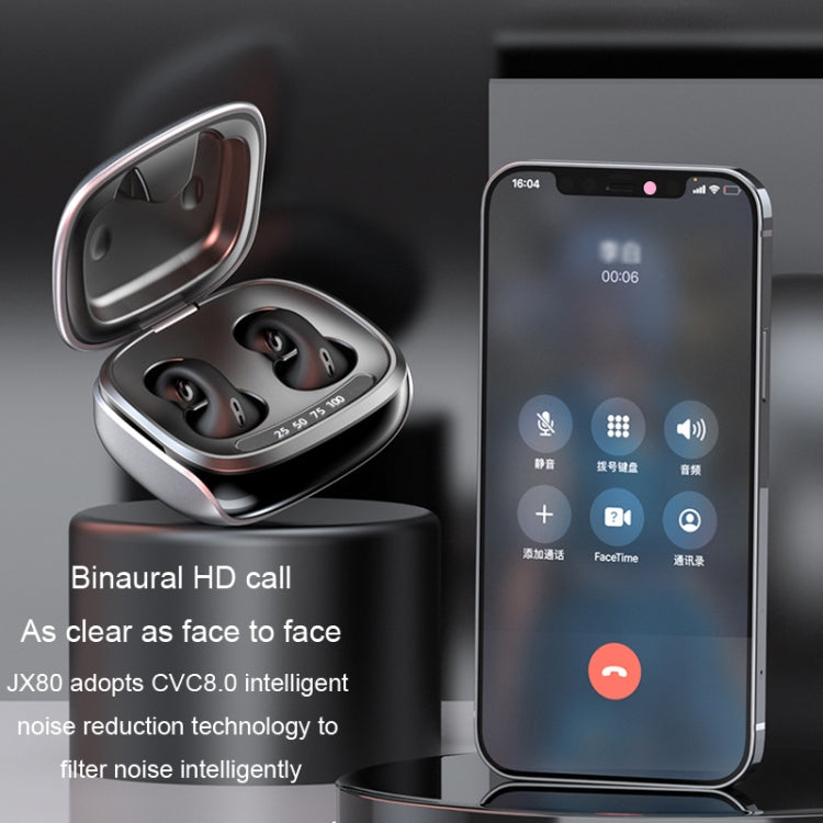 JX80 TWS Wireless Bone Conduction Clip-On Ear Noise Reduction Bluetooth Headset