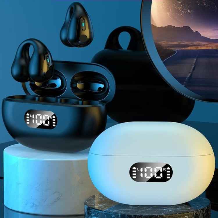 LED Digital Display Ear Clip Wireless Noise Reduction Bluetooth Headphone