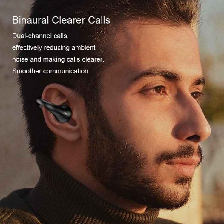 LED Digital Display Ear Clip Wireless Noise Reduction Bluetooth Headphone