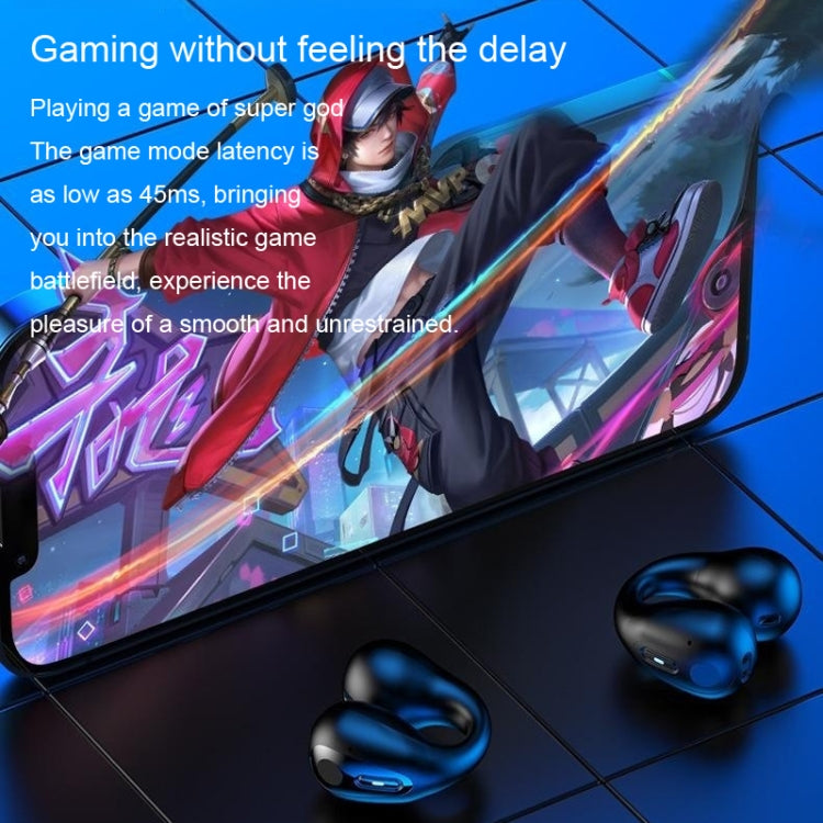 LED Digital Display Ear Clip Wireless Noise Reduction Bluetooth Headphone