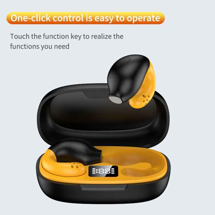 LED Digital Display Wireless Ear Clip Noise Reduction Bluetooth Headset