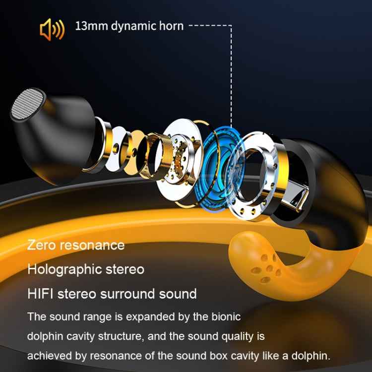 LED Digital Display Wireless Ear Clip Noise Reduction Bluetooth Headset