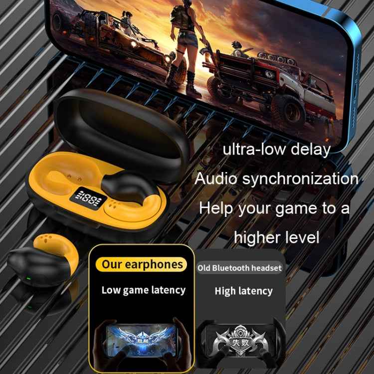 LED Digital Display Wireless Ear Clip Noise Reduction Bluetooth Headset