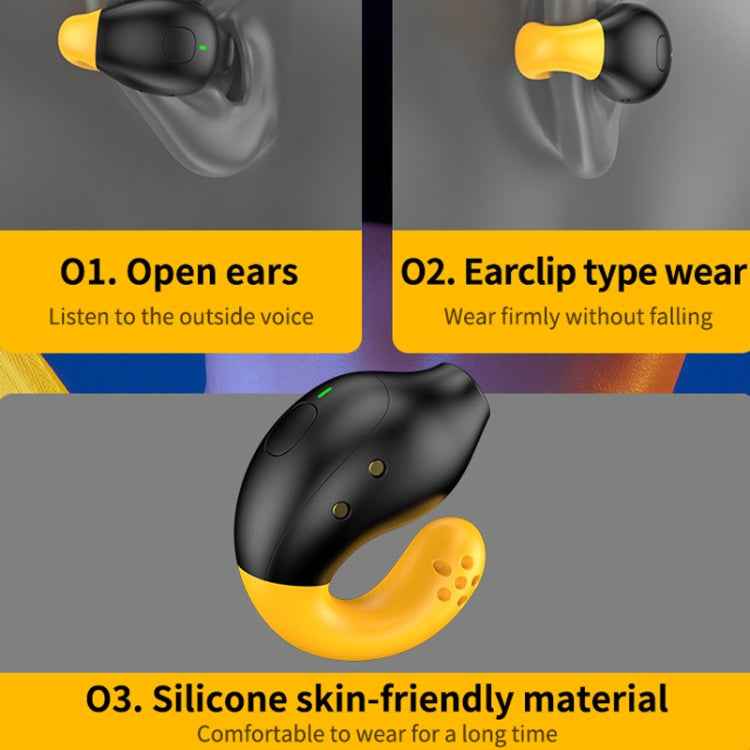 LED Digital Display Wireless Ear Clip Noise Reduction Bluetooth Headset