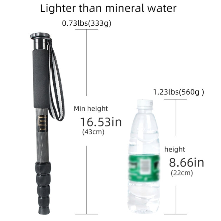 Carbon Fiber DSLR Camera Monopod Mountaineering Stick Photography Selfie Holder, P285C