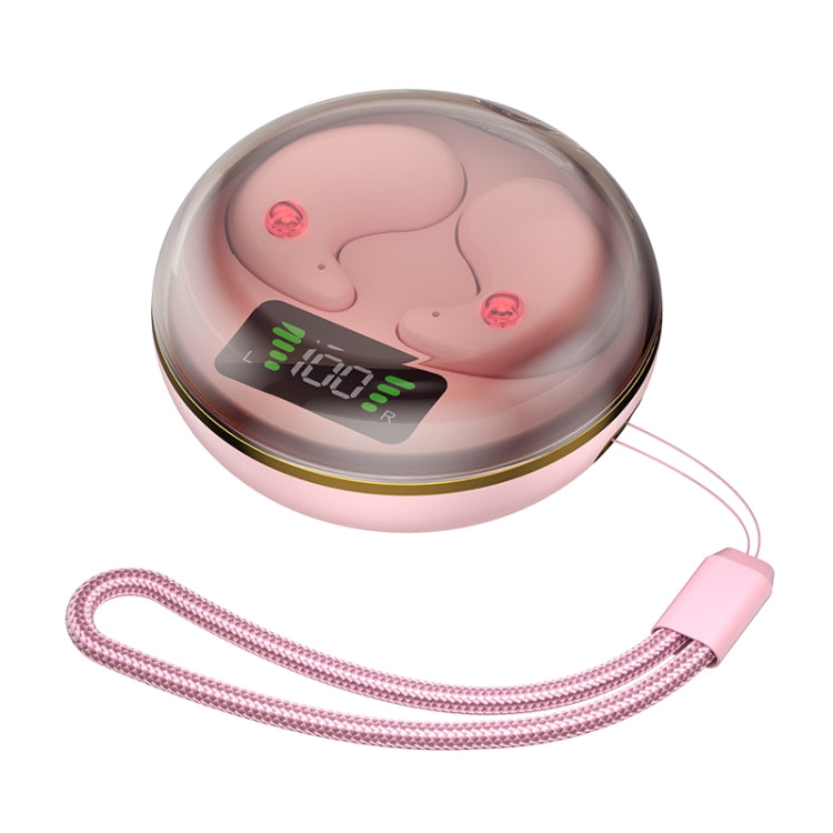 Digital Display Invisible Mini Leisure Stereo Binaural Bluetooth Earphones With Charging Compartment, BY-8 (Pink), BY-8 (Black), BY-8 (White)