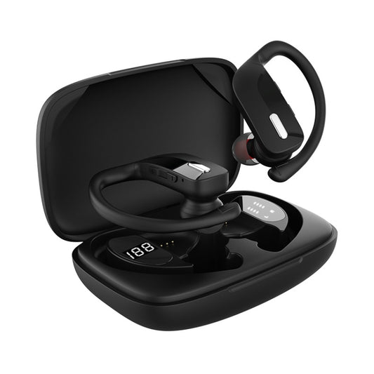 TWS Ear-mounted Noise Reduction LED Dual-battery Display Bluetooth Earphones, T16 (Blue), T16 (Black), T17 (Black)