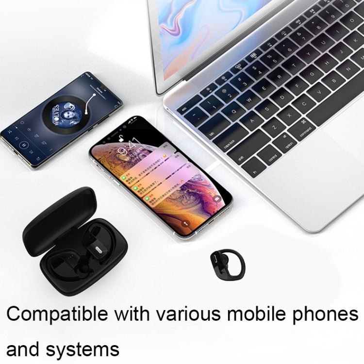 TWS Ear-mounted Noise Reduction LED Dual-battery Display Bluetooth Earphones, T16 (Black), T16 (Blue), T17 (Black)