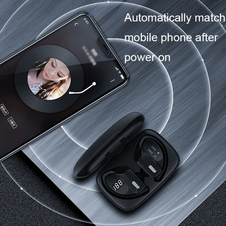 TWS Ear-mounted Noise Reduction LED Dual-battery Display Bluetooth Earphones, T16 (Black), T16 (Blue), T17 (Black)